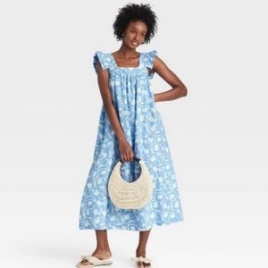 A New Day floral linen dress